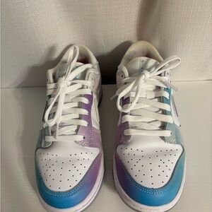 Nike dunk white and Multicolor Gradient Sneakers